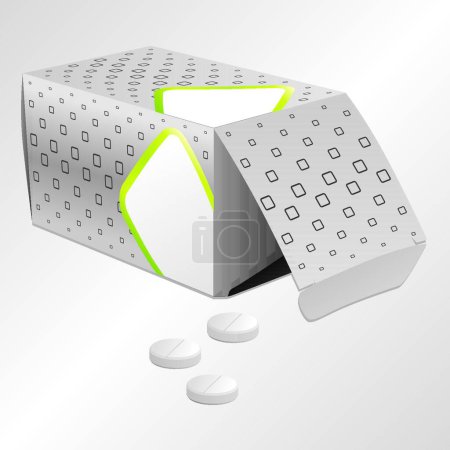 Illustration for Illustration of the Pill box design - Royalty Free Image