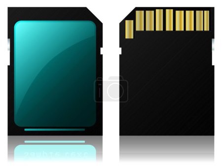 Illustration for SD card icon, simple design - Royalty Free Image