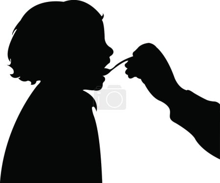 Illustration for "feeding the baby"" graphic vector illustration - Royalty Free Image
