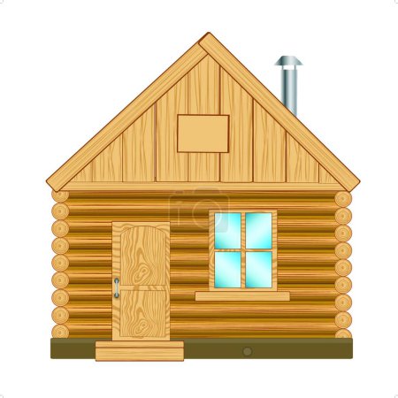 Téléchargez les illustrations : "Maison en bois "" illustration vectorielle graphique - en licence libre de droit