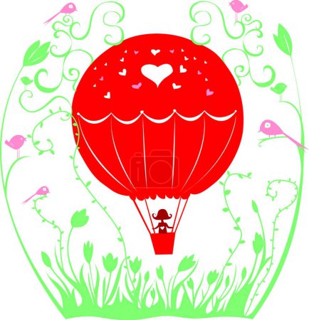 Téléchargez les illustrations : "Love ballon "" illustration vectorielle graphique - en licence libre de droit