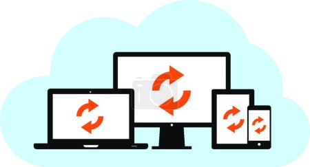 Illustration for "Cloud Backup Sync"" graphic vector illustration - Royalty Free Image