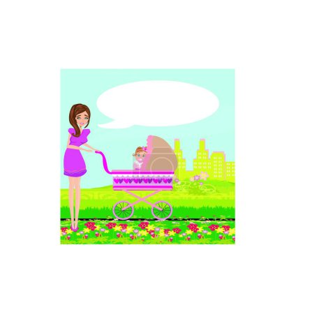 Illustration for "Mother and daughter in the park " - Royalty Free Image
