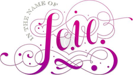 Illustration for "Love custom typography"" graphic vector illustration - Royalty Free Image