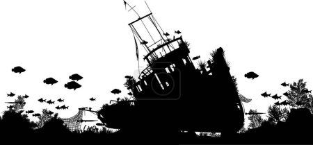 Illustration for "Shipwreck forground"" graphic vector illustration - Royalty Free Image