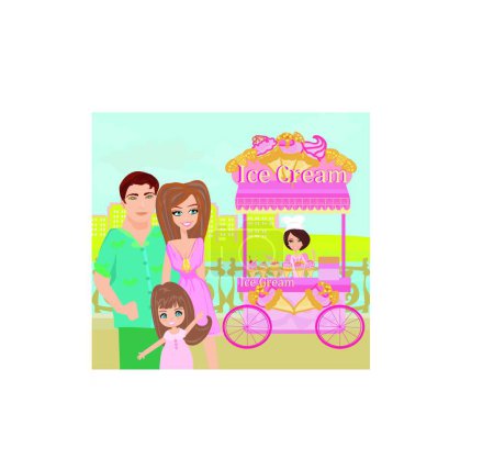 Ilustración de Ice Cream Mobile Shop, ilustración vectorial gráfica - Imagen libre de derechos