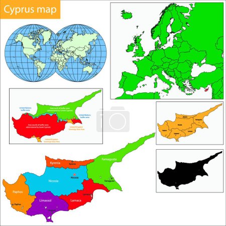 Illustration for Cyprus map, web simple illustration - Royalty Free Image