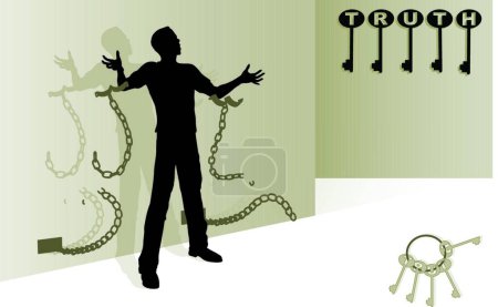 Photo for Truth Setting Man Free, vector illustration - Royalty Free Image