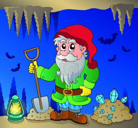 Ilustración de Mine gnome modern vector illustration - Imagen libre de derechos