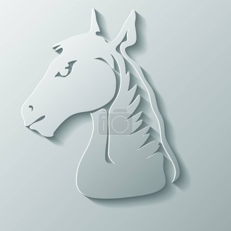 Téléchargez les illustrations : "tête de cheval en papier "" illustration vectorielle graphique - en licence libre de droit