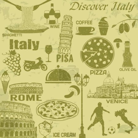 Illustration for "Italy travel vintage poster"" graphic vector illustration - Royalty Free Image