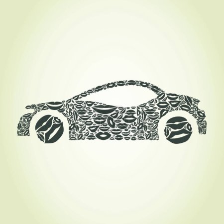 Illustration for Car a lip icon, vector illustration - Royalty Free Image