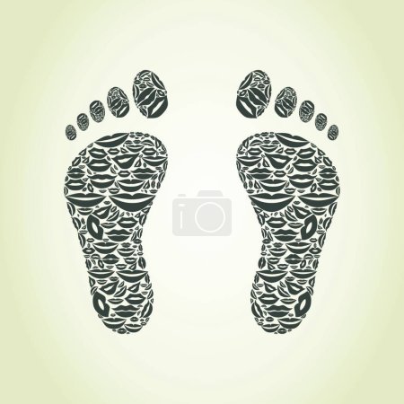 Illustration for "Foot a lip"" graphic vector illustration - Royalty Free Image