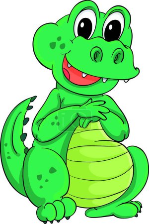 Illustration for The Illustration of the Cartoon crocodile - Royalty Free Image