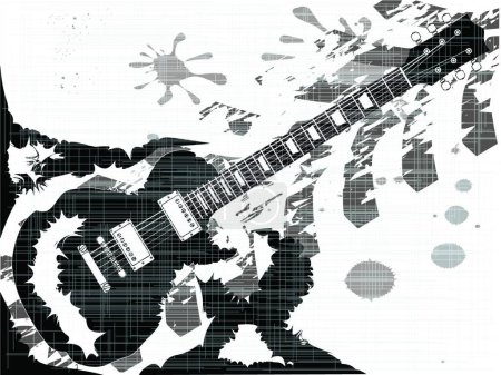 Ilustración de Guitarra de salpicadura, ilustración vectorial colorido - Imagen libre de derechos