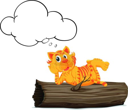 Ilustración de "Pensando tigre "" vector gráfico ilustración - Imagen libre de derechos