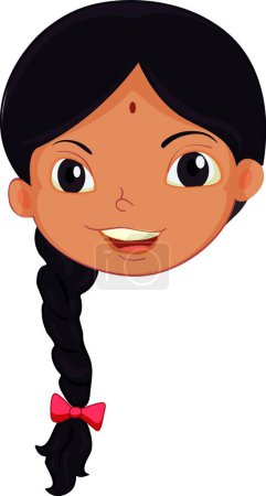 Illustration for Indian girl face vector illustration - Royalty Free Image