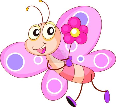 Illustration for Comical creature, butterfly  vector illustration - Royalty Free Image