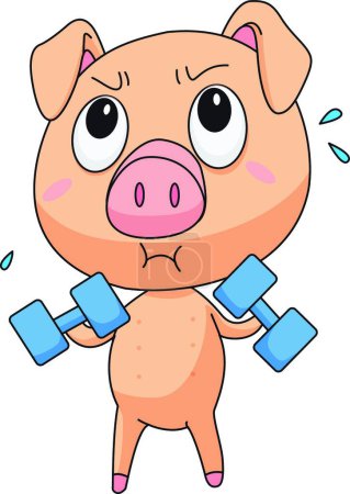 Illustration for Fit pig  vector illustration - Royalty Free Image