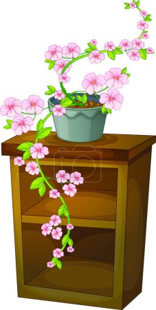 Illustration for Blossom in pot   vector illustration - Royalty Free Image