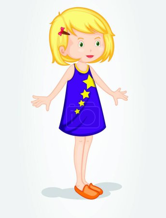 Illustration for Pretty girl character  vector illustration - Royalty Free Image