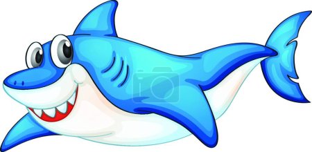 Téléchargez les illustrations : Illustration vectorielle de requin comique - en licence libre de droit
