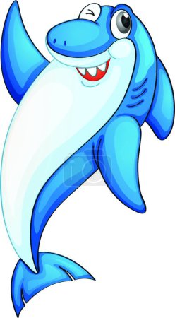 Téléchargez les illustrations : Illustration vectorielle de requin comique - en licence libre de droit