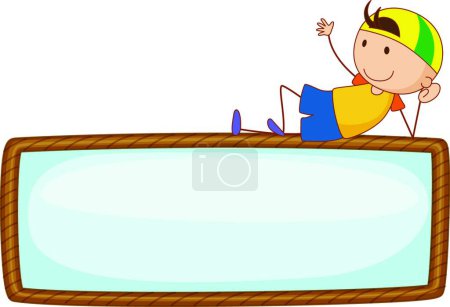 Illustration for Kid with sign  vector illustration - Royalty Free Image