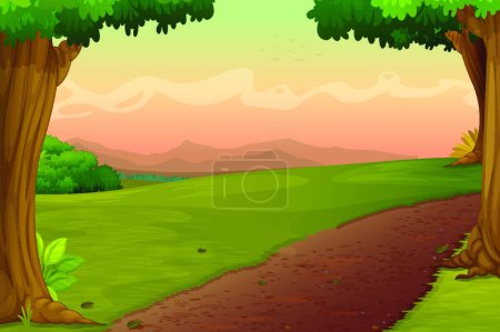 Illustration for Illustration of the country path - Royalty Free Image