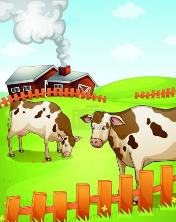 Illustration for Cows, graphic vector illustration - Royalty Free Image