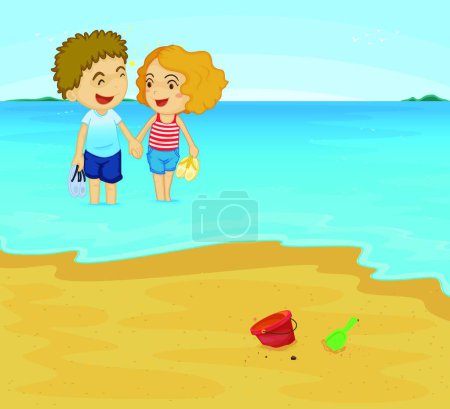 Illustration for Romantic couple, graphic vector illustration - Royalty Free Image