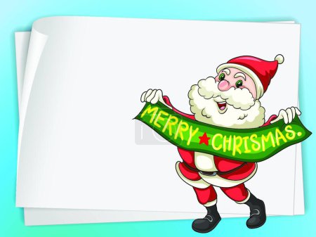 Illustration for Paper sheets and santa claus - Royalty Free Image
