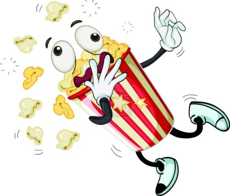 Téléchargez les illustrations : Popcorn, illustration vectorielle graphique - en licence libre de droit