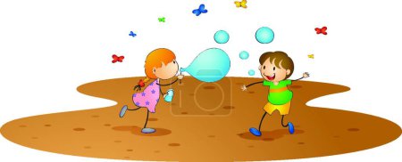 Illustration for Kids playing, graphic vector illustration - Royalty Free Image