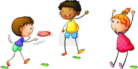 Illustration for Frisby kids, graphic vector illustration - Royalty Free Image