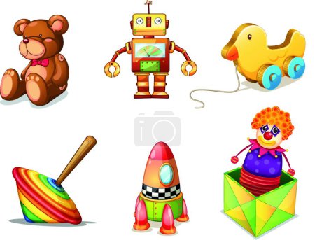 Illustration for Various toys, graphic vector illustration - Royalty Free Image
