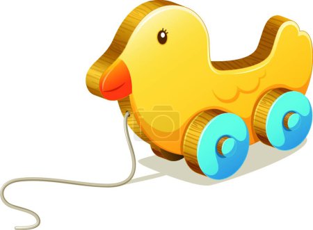 Illustration for Wooden duck toy   vector illustration - Royalty Free Image