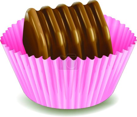 Ilustración de Chocolates en una taza rosa - Imagen libre de derechos