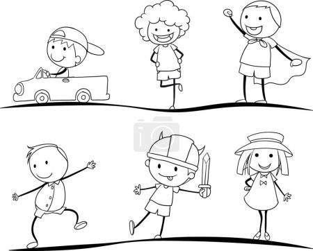 Illustration for Illustration of the scetches of kids - Royalty Free Image