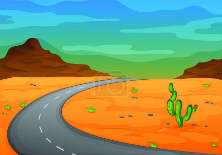 Ilustración de Camino en un desierto - Imagen libre de derechos