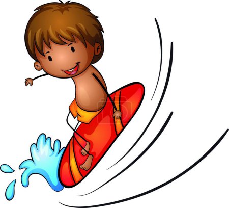 Illustration for "Boy and surfing" vector illustration - Royalty Free Image