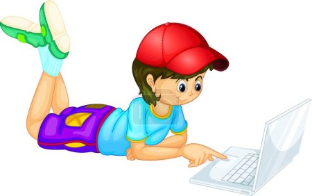 Illustration for "laptop and boy" vector illustration - Royalty Free Image