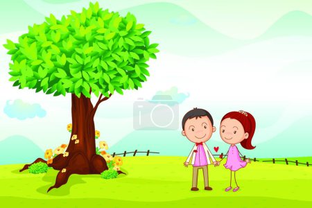 Illustration for Illustration of the playing kids - Royalty Free Image