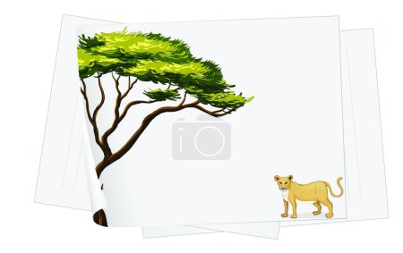 Ilustración de Ilustración de la plantilla de papel de león - Imagen libre de derechos