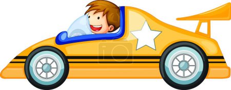 Téléchargez les illustrations : "un garçon conduisant une voiture
" - en licence libre de droit