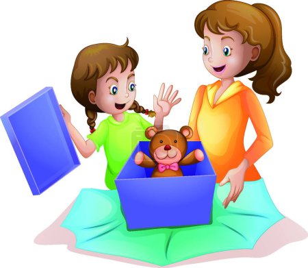 Illustration for Illustration of the mom and kid - Royalty Free Image