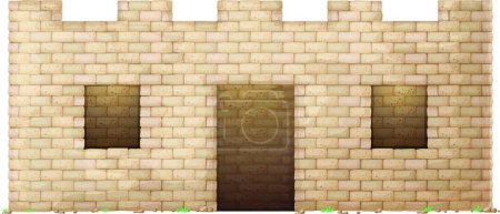 Illustration for Illustration of the brick wall house - Royalty Free Image