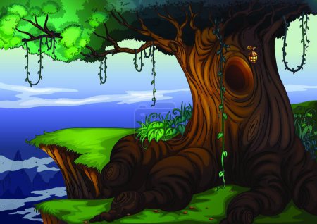 Illustration for Illustration of the tree hollow - Royalty Free Image