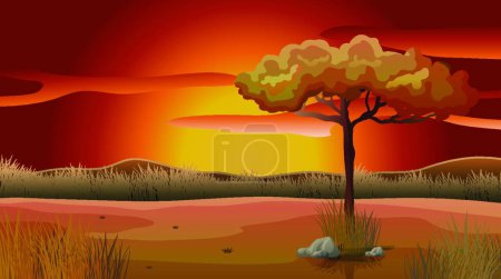 Illustration for Illustration of the Sunset view - Royalty Free Image