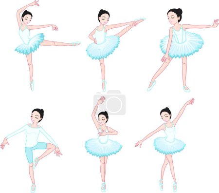 Illustration for White ballet dancers, vector illustration simple design - Royalty Free Image